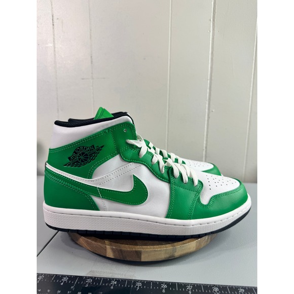 Jordan Other - Jordan Air Jordan 1 Mid Mens Size 10 Lucky Green White Good DQ8426-301 Leather